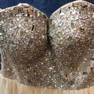 Beige embellished formall dress